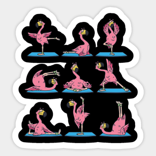 Funny Flamingo Yoga Sticker